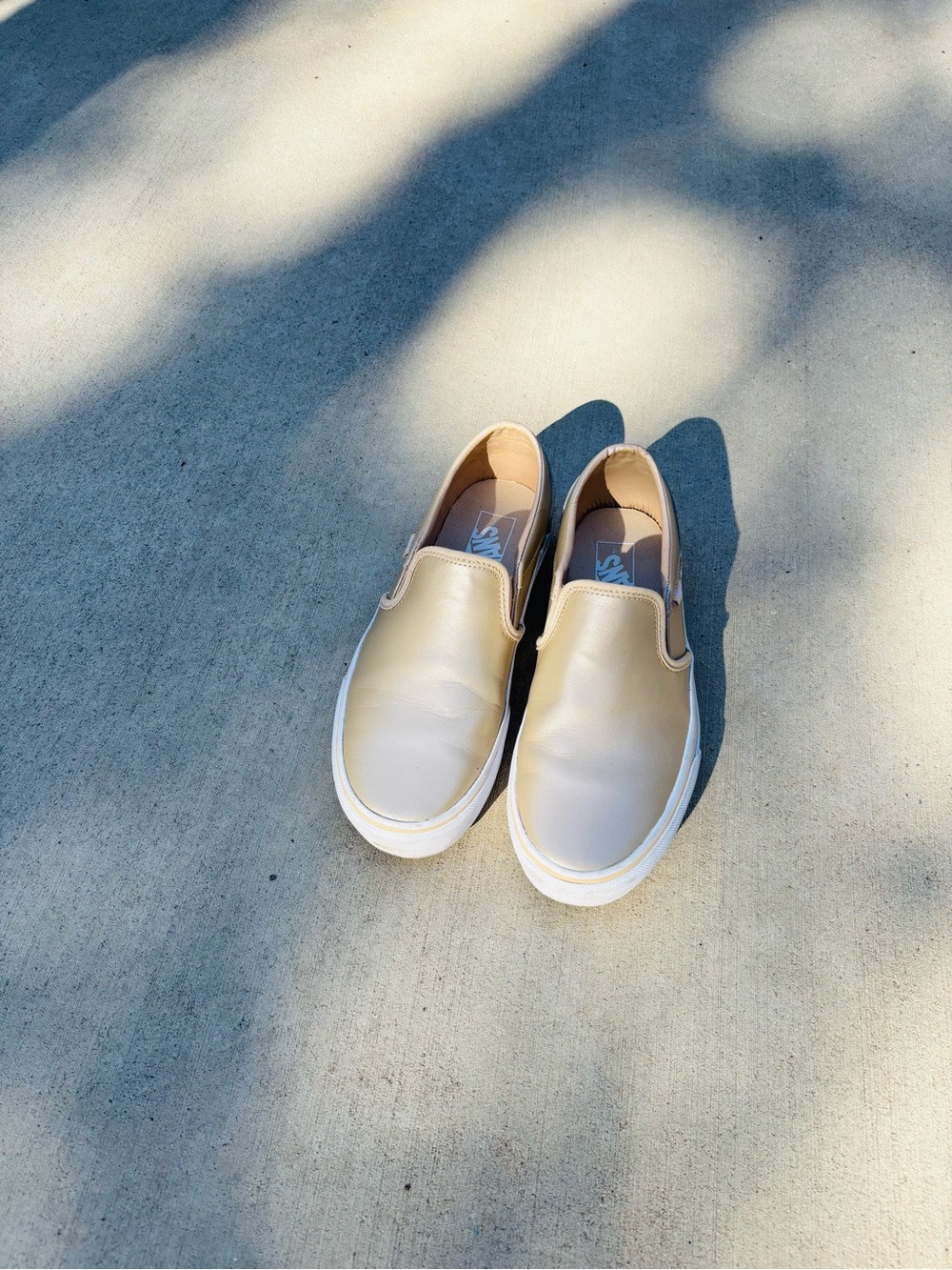Vans Women’s Slip-On Loafers — Light Tan, or Metallic gold size 8.5 - Picture 7 of 13